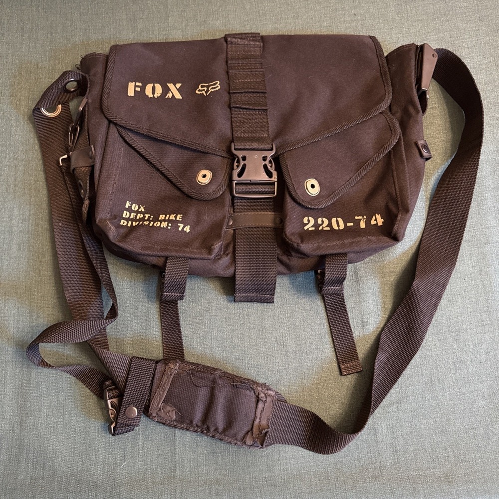 Vintage Fox Racing Shoulder Laptop Messenger Bag Y2K Grunge Adjustable